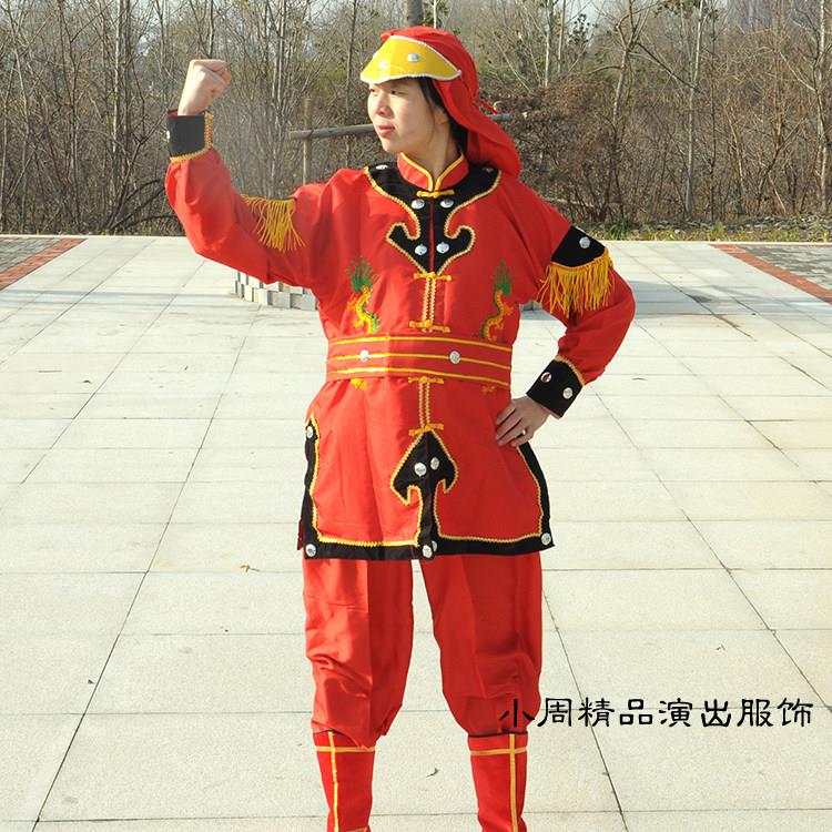 中式婚礼擡花轿迎亲队服装打鼓服装锣鼓衣舞龙舞狮秧歌服装