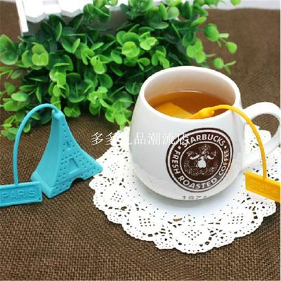 创意硅胶泡茶器茶包埃菲尔铁塔硅胶茶漏个性泡茶器 tea infusers