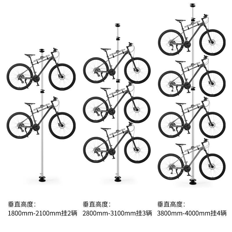 示自行顶天立地柱架挂车HS-T051山地自行车停车车架展架公路车停