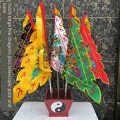 堂口五色陵旗 龙凤翎 仙家陵旗 双面绣 蓝粉全套 高端五长旗