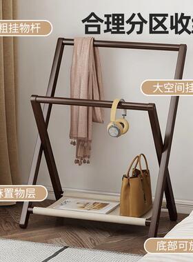 挂衣架实落地卧室衣帽占架F5M7M97J折叠木家用床头晚上睡觉衣服架