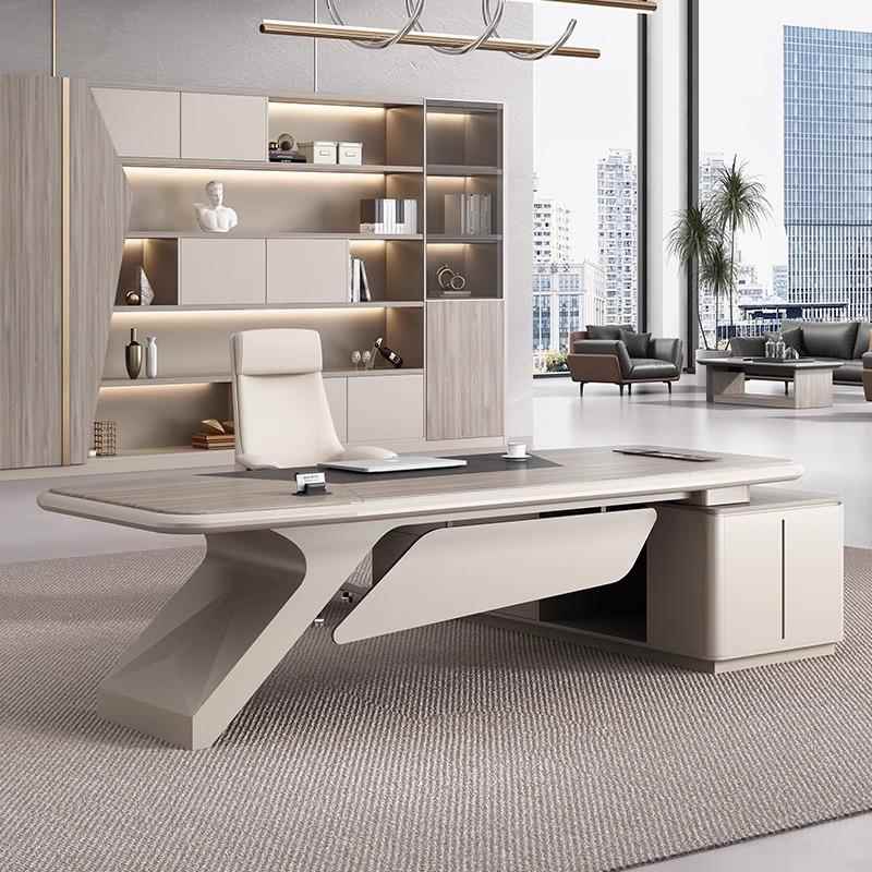 简约现代总裁老板办公桌椅组合烤漆领导董事长办公室大班台经理桌