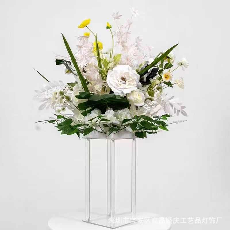 店主新款酒婚庆布置舞台场地力花架方道具立柱桌架亚克摆件透明