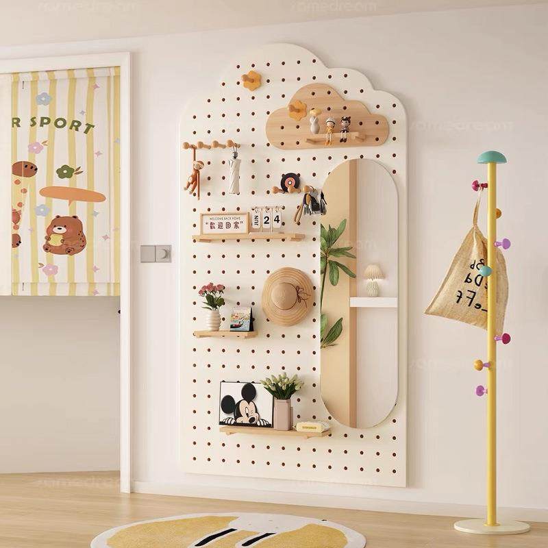 洞洞板置物型架入隐藏TBY式穿衣镜实木衣柜推拉造墙户洞玄关洞板