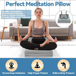 符合人体工程学地板上臀部膝盖支撑可调高度冥想和瑜伽座垫套装