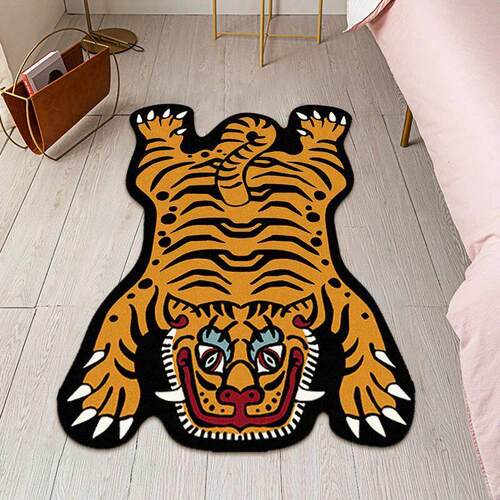 Tiger Carpet Bedroom Home Cute Animal Rug Living Room Decor