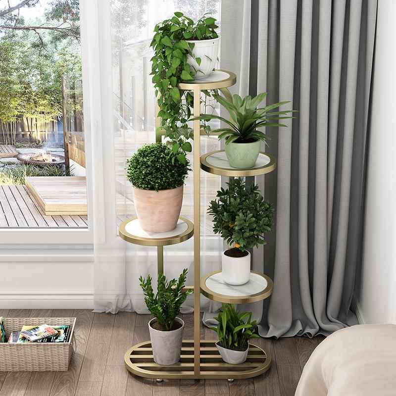 花架置物架阳台花架MON子厅落地式墙阶式客多层植物靠架多梯肉花