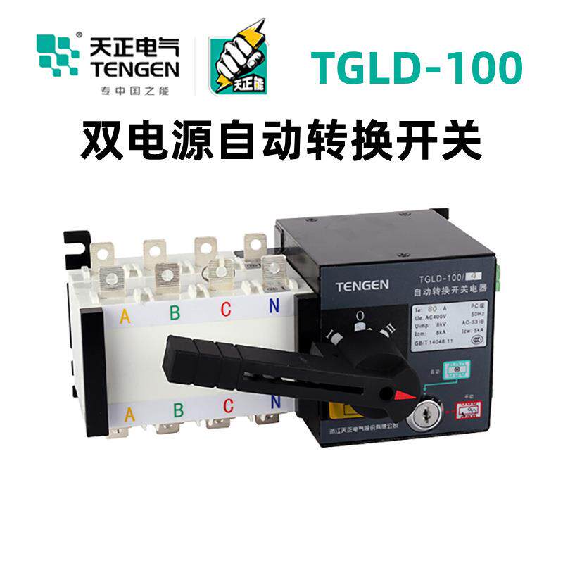 天正电气双电源自动转换开关TGLD-100/4P100324025A80A63A