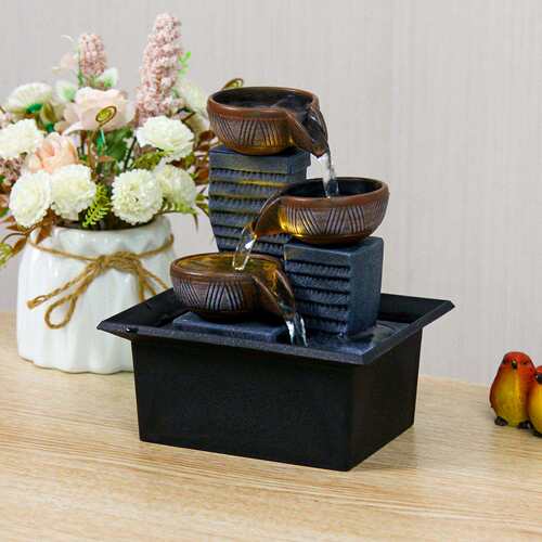 home decor桌面流水摆件公室风水摆件公桌喷泉亚马逊跨境发