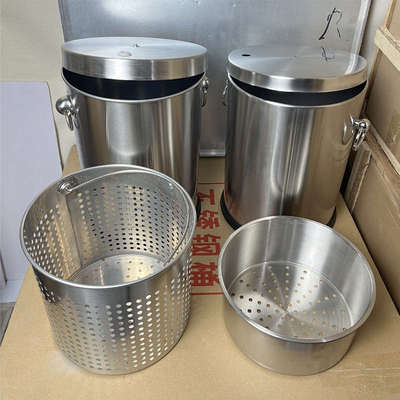 不锈钢茶水桶小号茶渣桶家用废水桶茶叶桶干湿分离式过滤桶储水桶