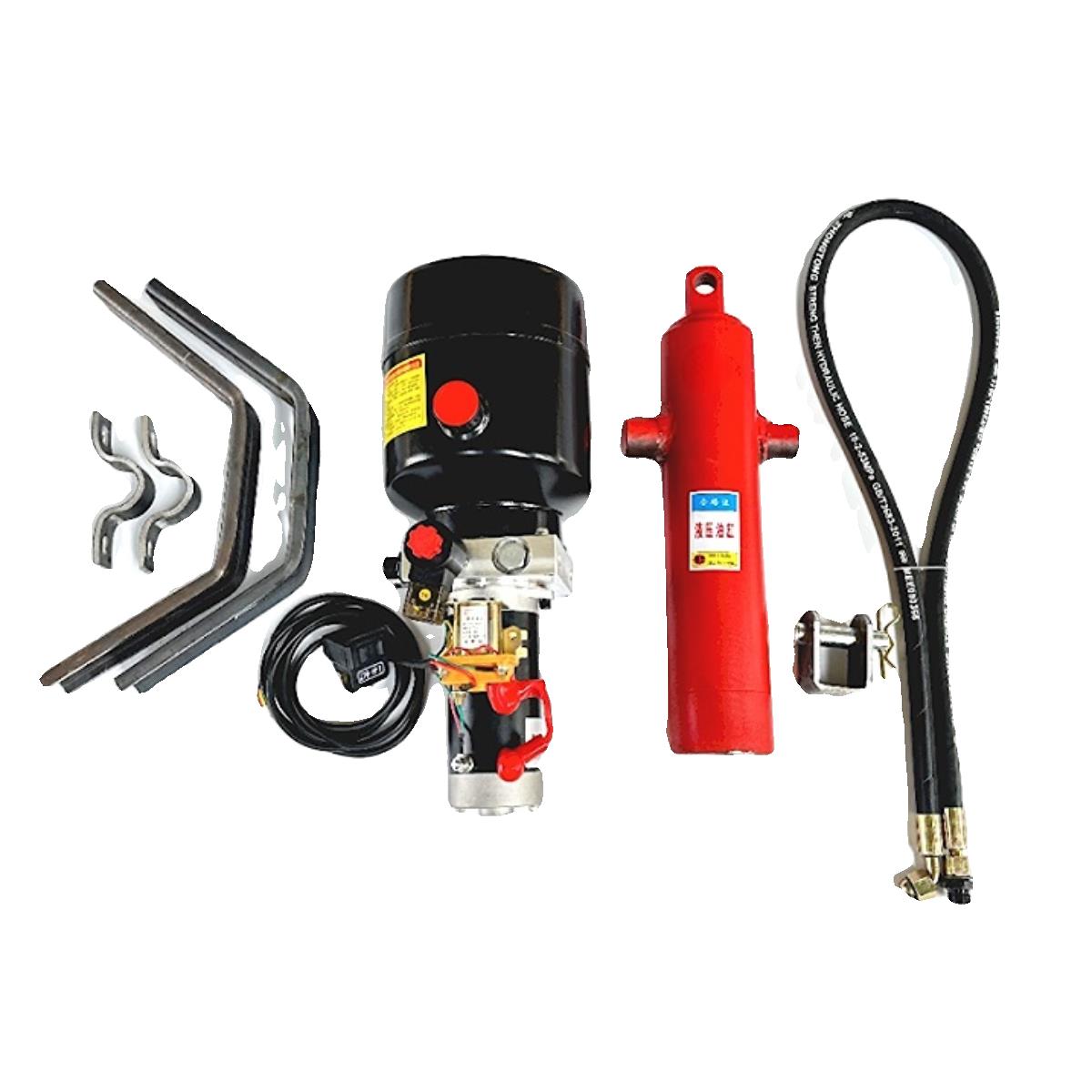 电动三轮车自卸液压改装配件摩托垃圾翻斗车电控升降全套12V-60V