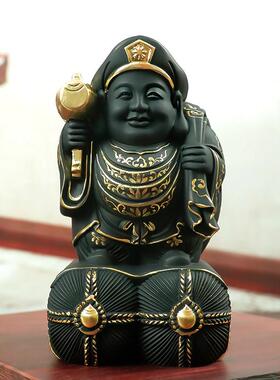 黄杨木雕摆件创意大黑天佛门护法神七福神财神送礼工艺品供奉佛像