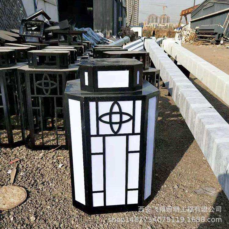 led不锈钢镀铜拉丝草坪灯柱头灯景观灯别墅墙头园林灯复古仿云石