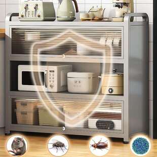 不锈钢厨房置物架落地夹缝橱柜多层靠墙餐边柜门后极超窄收纳架子