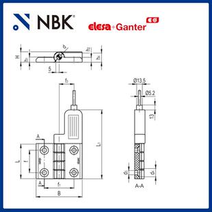 CFSQ ELESA 超级高科技聚合体厂家 带内置安全开关铰链 NBK