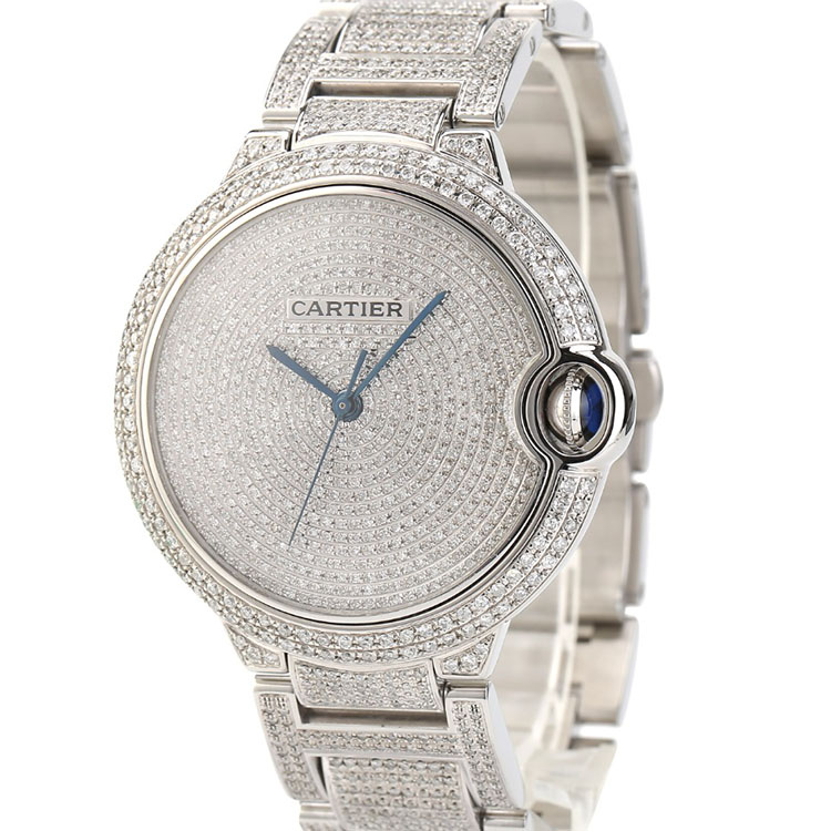 [9.8新]卡地亚蓝气球后镶钻满钻自动机械手表男表42mm