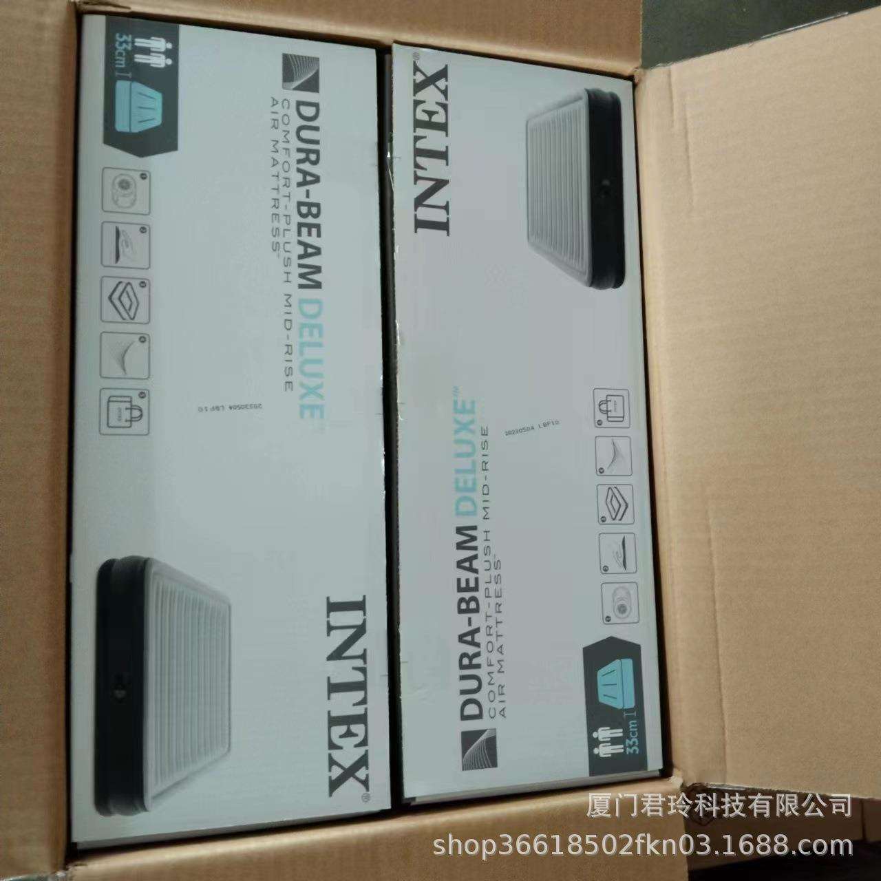 intex 67770 充气床垫双人家用单人加厚双层简易床充气线拉气垫床