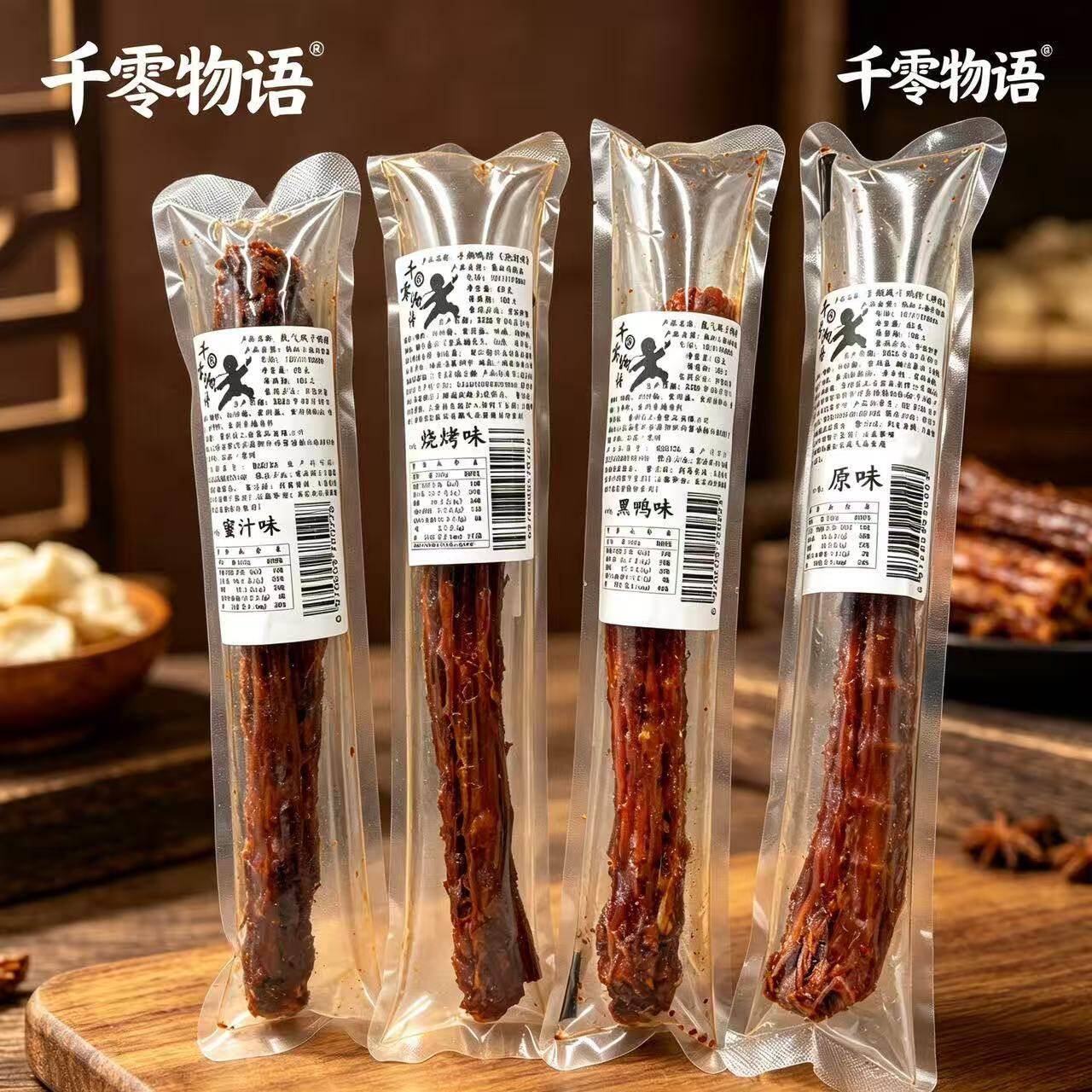 &千零物语 功夫手撕风干鸭脖原味黑鸭香辣追剧休息零食60g*6个