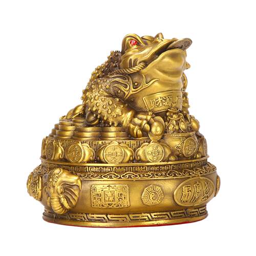 黄铜金蟾聚宝盆蟾三足金蟾金蝉摆件招财进宝财源滚滚蟾乔迁开业礼