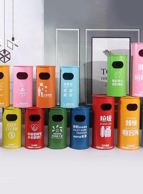 美式复古垃圾桶铁艺创意大号户外工业风餐厅奶茶店垃圾分类汽油桶