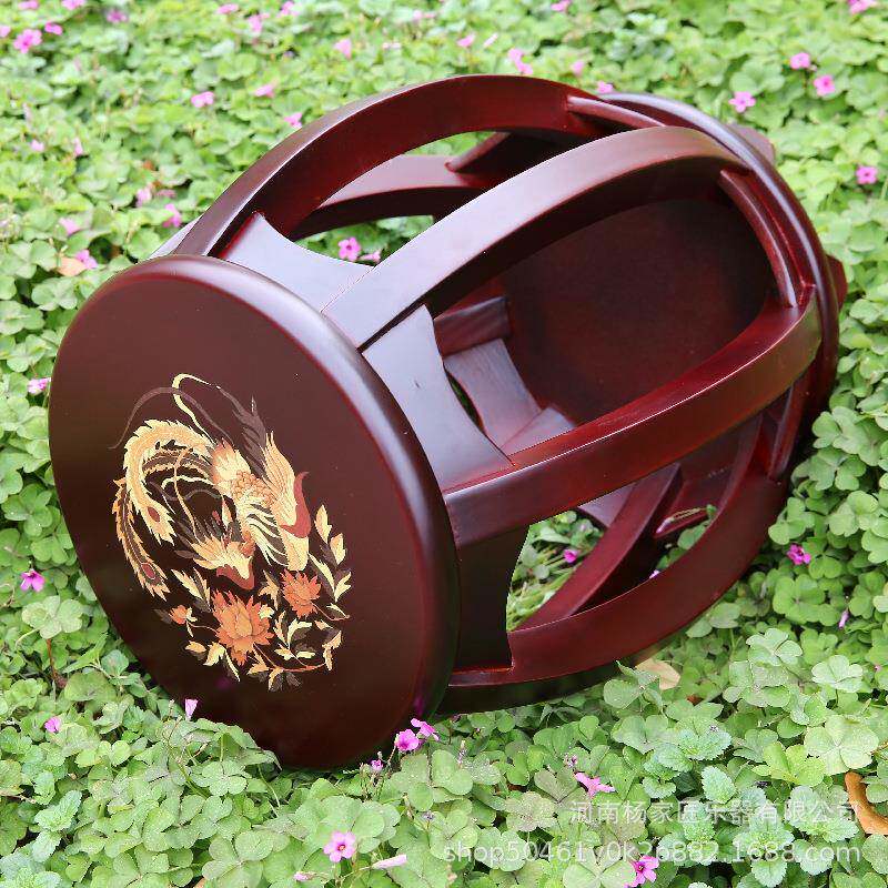 古筝圆凳鼓凳紫檀色花鸟图案中式复古厂家蝶恋花古筝配件