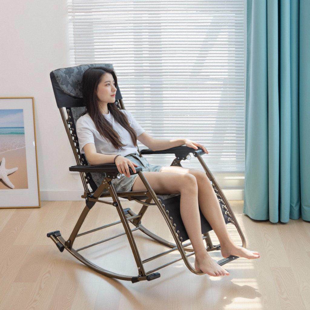 摇椅躺椅大人摇摇椅小户型阳台家用摇椅客厅懒人折叠休闲 老人椅