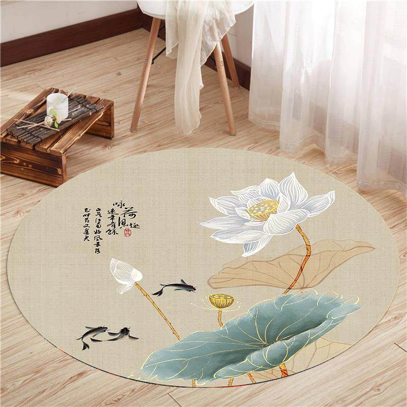 圆形地毯中式禅意舞蹈垫荷花莲花书桌椅垫客厅国风吊篮抓周岁地垫,居家布艺,地毯,淘宝优惠券,粉丝福利购,淘宝优惠卷