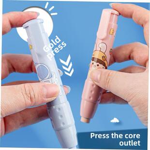 press eraser pupil stationary cute replaceable erasers pen