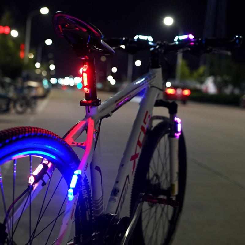 自行车夜骑灯尾灯警示山地车公路车夜行后尾灯夜骑灯单车闪烁前灯