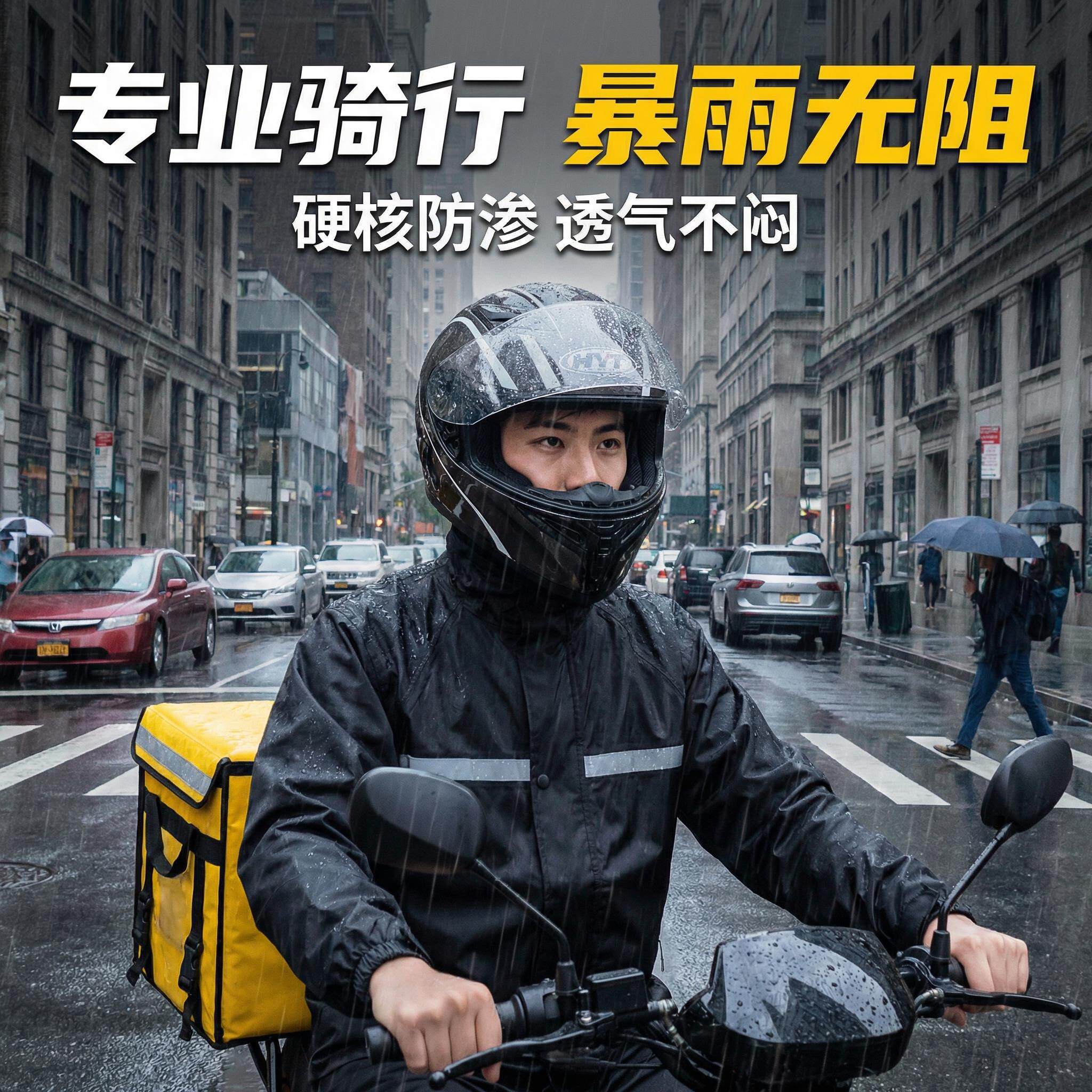 人车分离式雨衣男女新款骑行加厚加大全身防暴雨分体雨衣雨裤套装