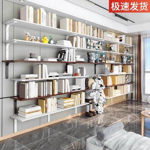 墙上置物架壁挂式储藏室挂墙货架墙柜小壁柜一字承重隔板悬空架子