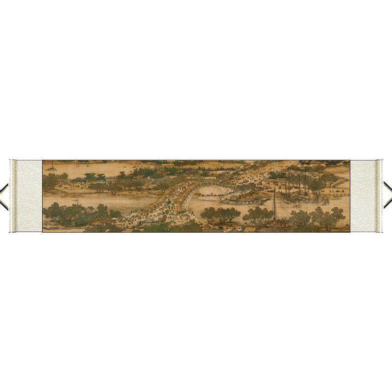 彷古山水花鸟挂画茶楼卷轴画十大传世名画千里江山清清明上河图