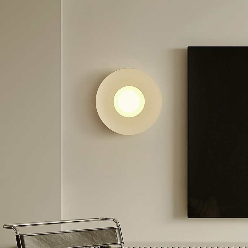 半圆壁灯卧室奶油风极简床头灯法式客厅背景墙走廊楼道设计师灯具