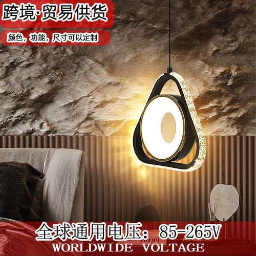 轻奢小吊灯卧室床头金色黑色吊灯水晶吊灯高级氛围灯挂画玄关LED