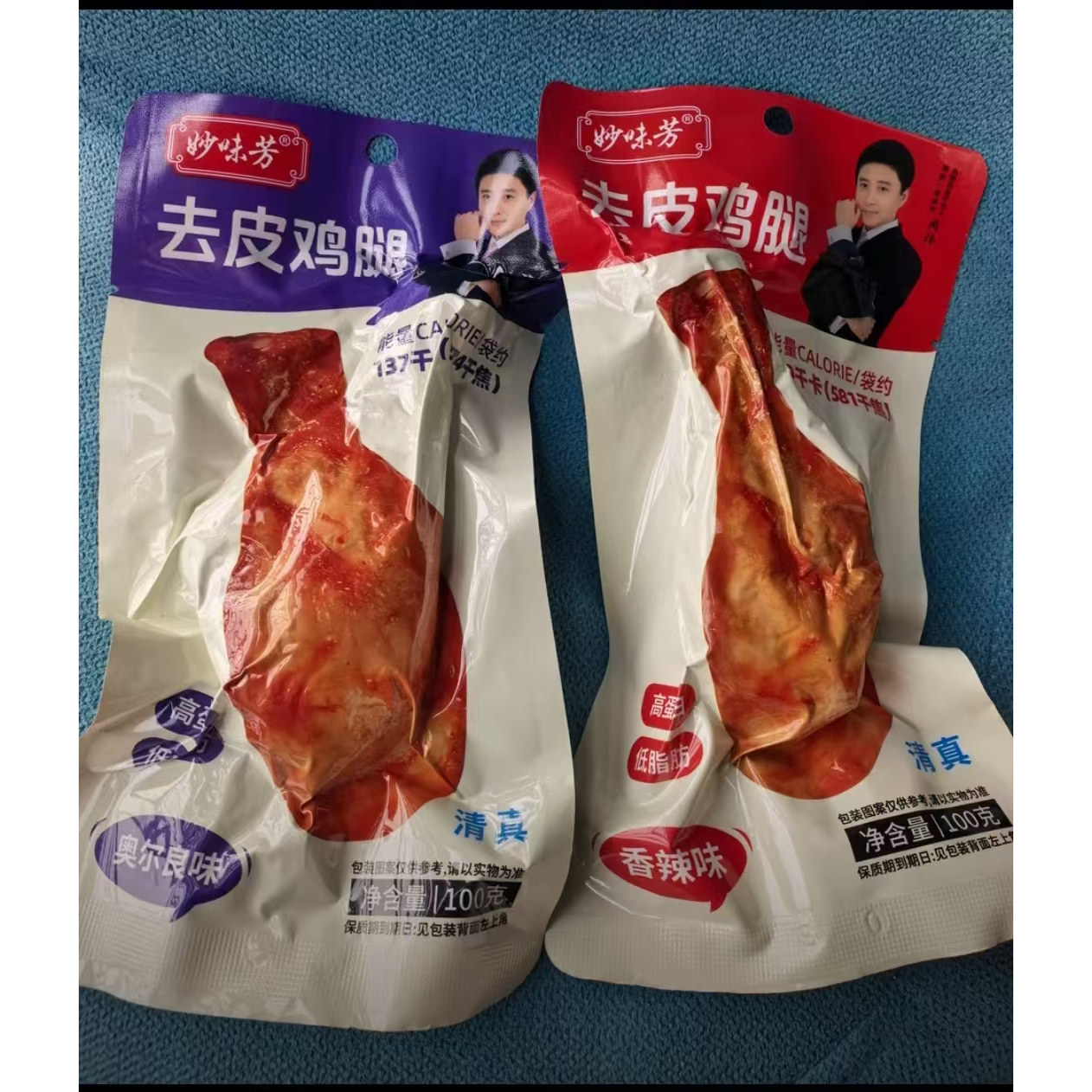 新日期妙味芳 去皮大鸡腿低脂高蛋白开袋即食健身代餐麻辣零食100