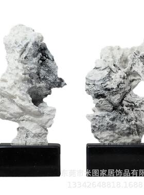 现新中式办创意水墨工品艺代摆件客厅样板间书房公室禅意别VFD墅