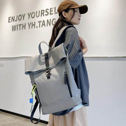 潮工装书包男大学生可放电脑16寸笔记本背包女大容量双肩包