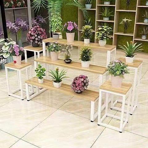 花店花架鲜花铁艺多示展架手捧肉陈BTY列金架阶梯式中岛流水台置