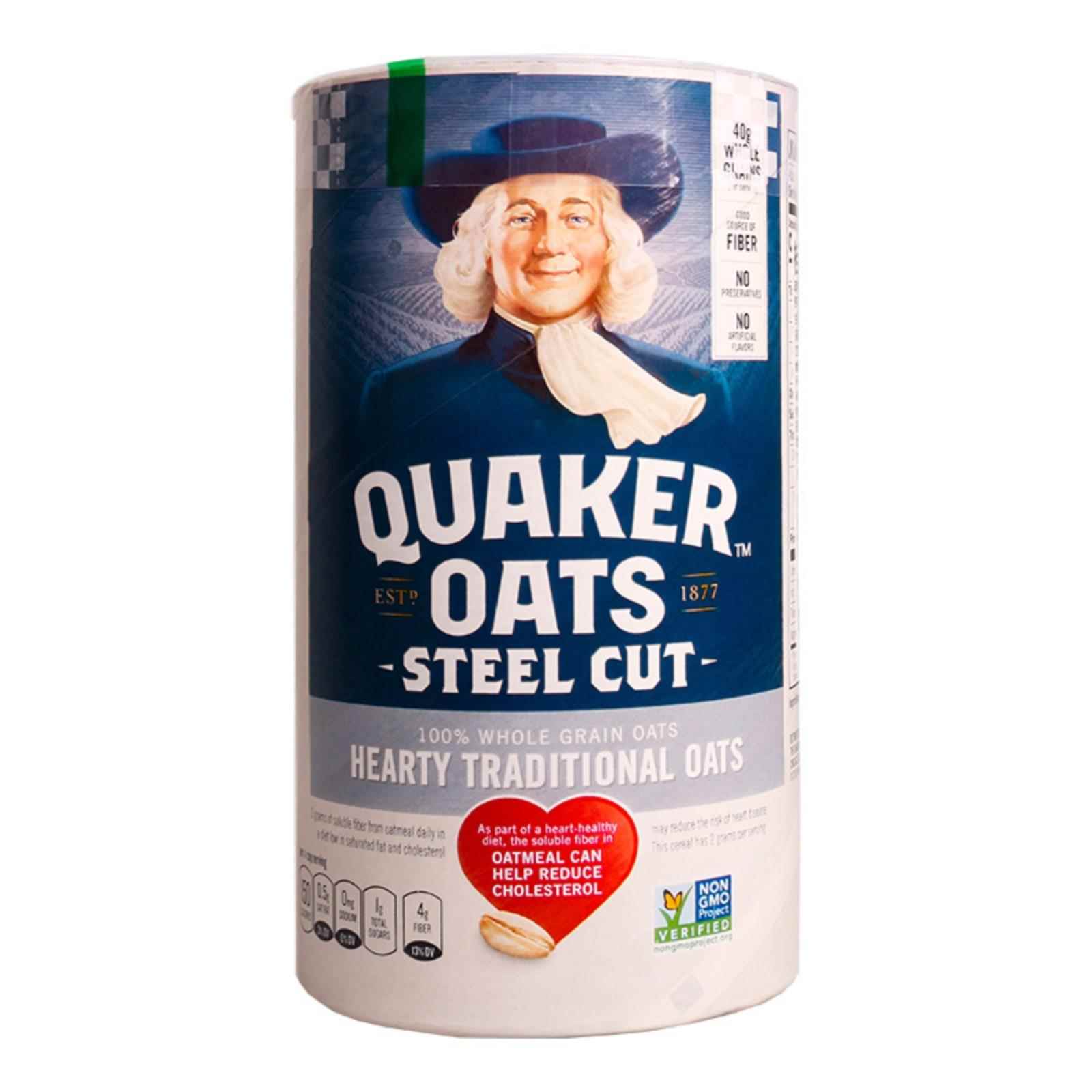 美国桂格钢切燕麦片851克 709g/罐装组合快熟谷物原味早餐速食