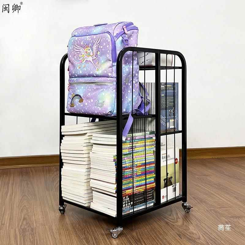 可移动书架书包置物架tj#lznyl小儿推车学生多层桌边童书本本绘收