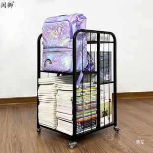可移动书架书包置物架tj#lznyl小儿推车学生多层桌边童书本本绘收