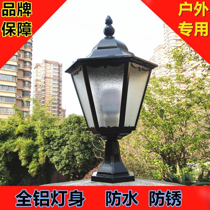 围墙灯门柱灯大门灯户外防水柱头灯直六角别墅防水欧式庭院灯