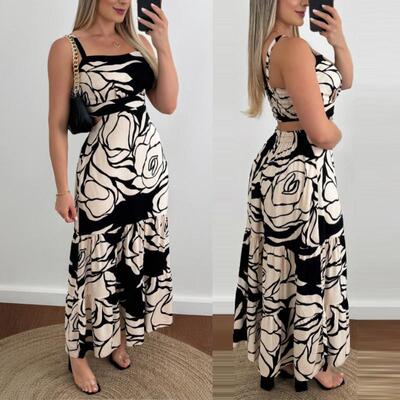 T 65188 Rose cutout camisole dress 玫瑰镂空吊带连衣裙