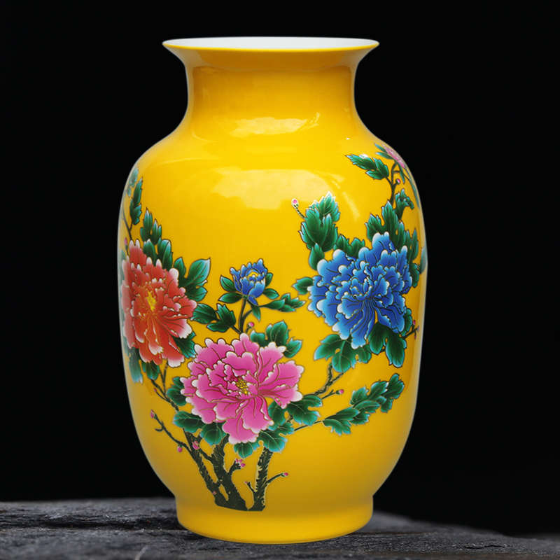 景德镇陶瓷器客厅花瓶摆件时尚工艺装饰品玄关桌面博古架冬瓜瓷瓶