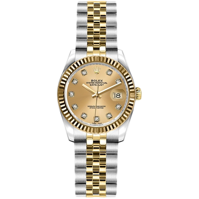 [9.8新]劳力士女装日志型钢/18K黄金自动机械手表女179173