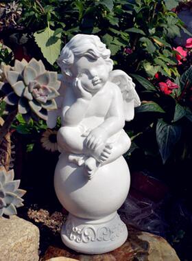 美式装件乡村复花园庭古院园林景观树脂天使101-1摆雕塑店铺客厅