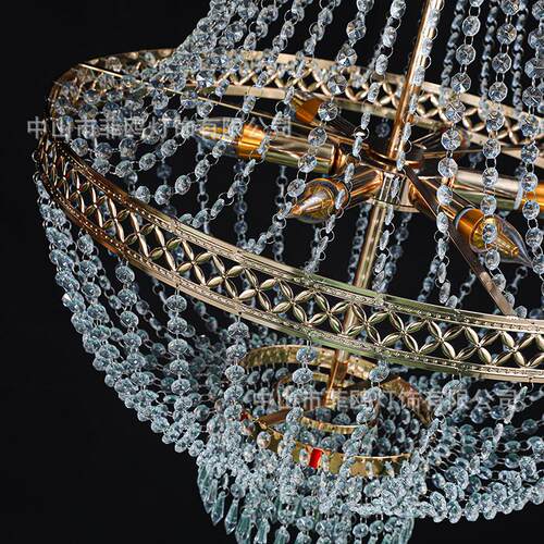 欧式艺婚庆水晶帘灯节日礼堂舞台布天置珠花装BEN饰灯婚礼迎宾铁