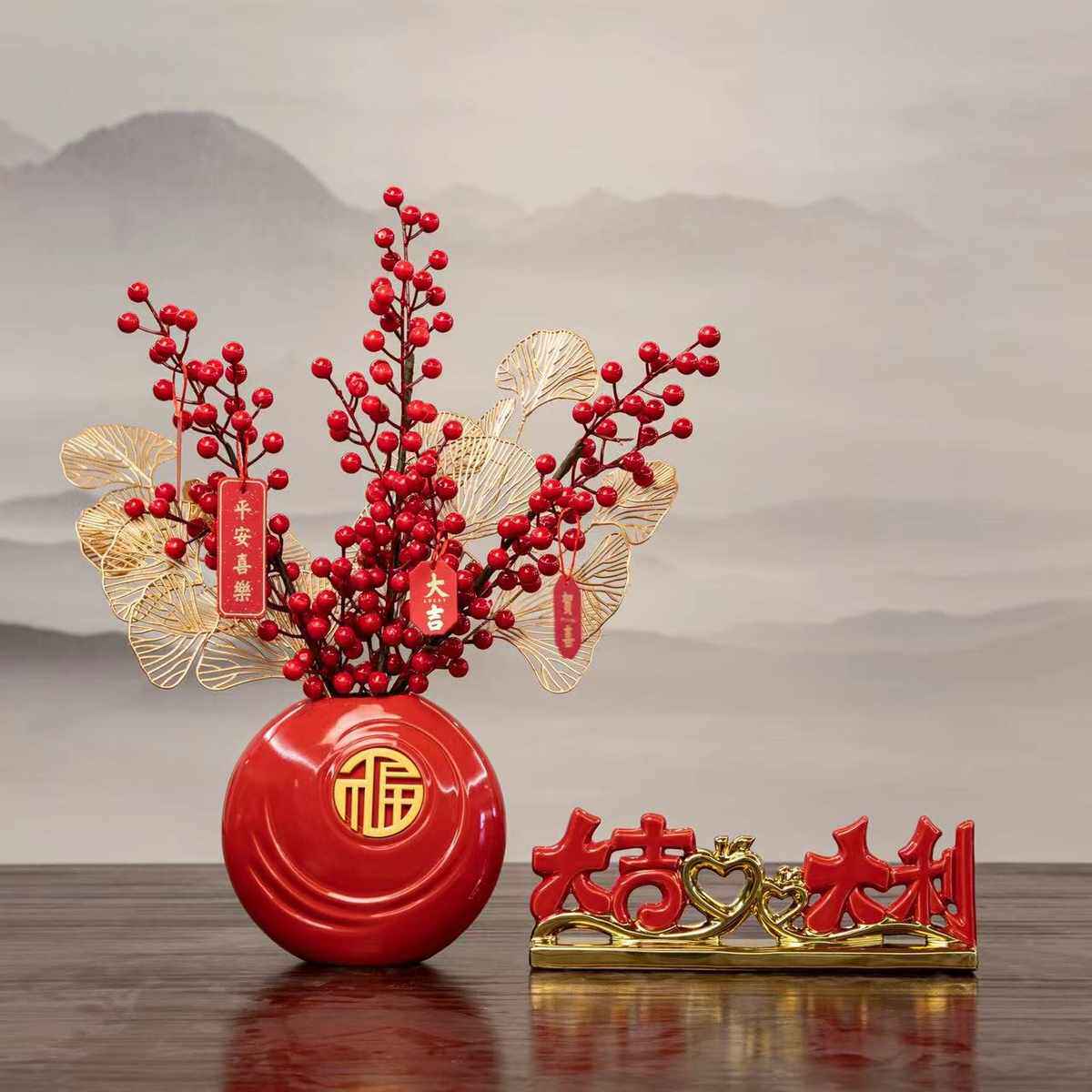 平安喜乐摆件客厅电视柜装饰玄关酒柜家居饰品乔迁之喜新居礼品