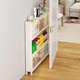 靠墙储物柜一体 边薄置柜式 物多功能架款 多层收纳餐落地窄柜厨房版
