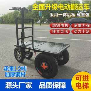 倒骑驴479电动平板手推车摊摆料四轮车拉货上搬运水泥沙子材建小